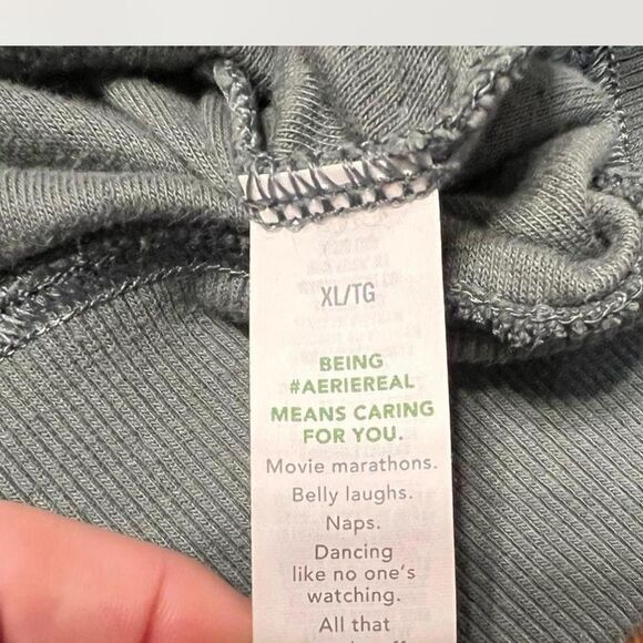 Aerie‎ Women's V Neck Oversized Green Pullover Size XL - Picture 4 of 5